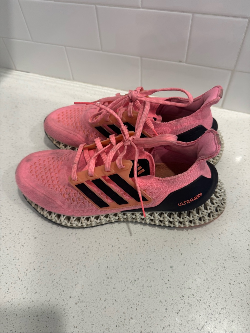adidas Women's Pink and Black Ultra4D Running Shoes